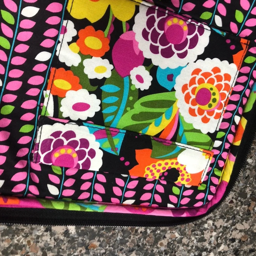 Vera Bradley Pink and Green Floral Laptop Zip Sleeve/Organizer As New
